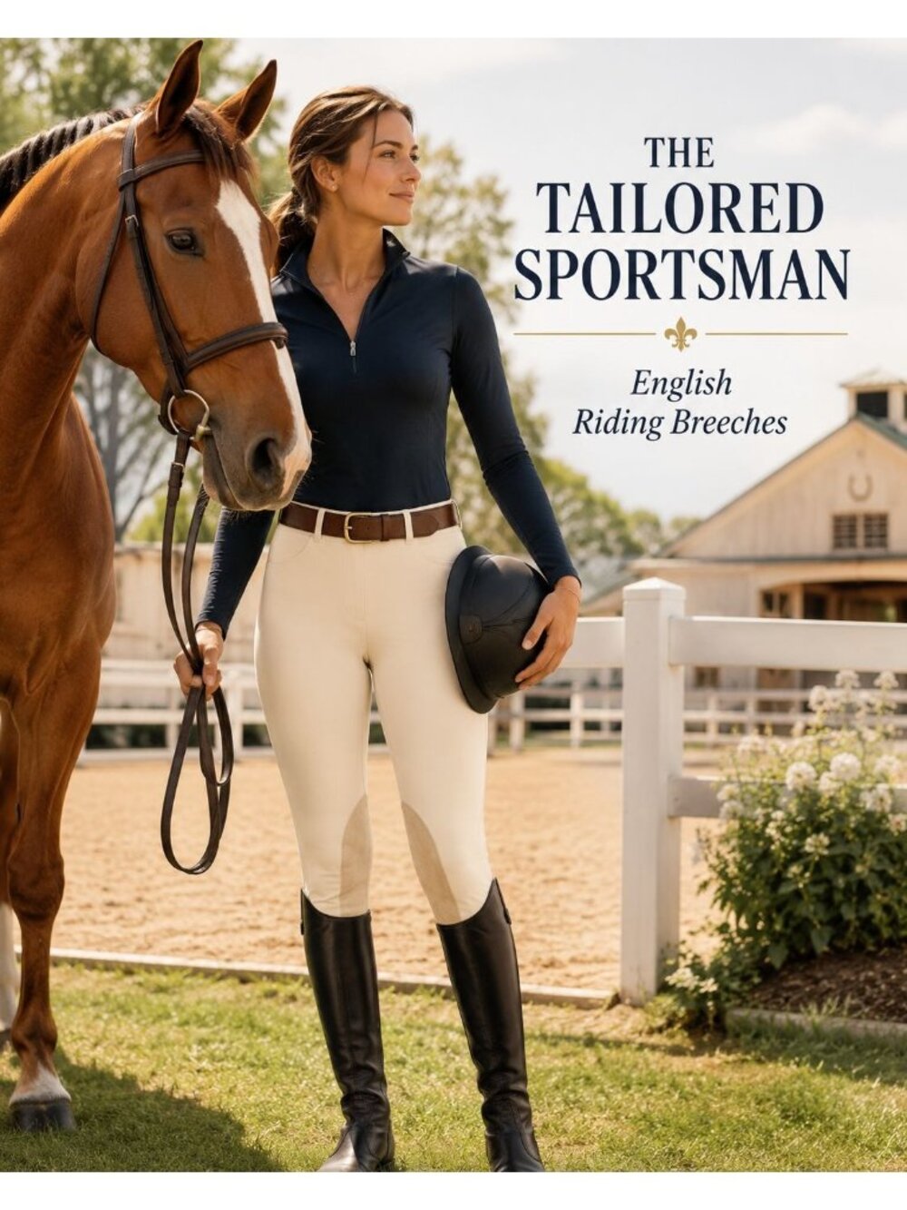 VTG 90s Tailored Sportsman Riding Breeches 34 Ivory Suede Knee Patch Equestrian